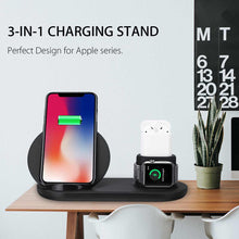 Load image into Gallery viewer, 3 in1 10W Qi Wireless Charger Dock Station Fast Charging for Apple Watch 1 2 3 4 For iPhone XR XS Max For Samsung S9 For AirPods