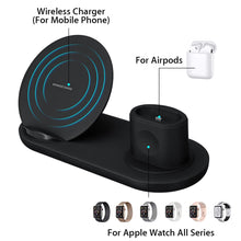 Load image into Gallery viewer, 3 in1 10W Qi Wireless Charger Dock Station Fast Charging for Apple Watch 1 2 3 4 For iPhone XR XS Max For Samsung S9 For AirPods