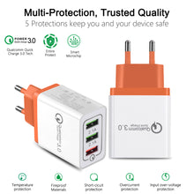 Load image into Gallery viewer, 18 W USB Quick charge 3.0 5V 3A for Iphone 7 8 EU US Plug Mobile Phone Fast charger charging