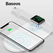 Load image into Gallery viewer, Baseus 2 in 1 Wireless Charger Pad For Apple Watch iPhone X Xs Max XR Desktop Fast Wireless Charging Charger Born for Apple Fans