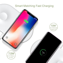 Load image into Gallery viewer, Baseus 2 in 1 Wireless Charger Pad For Apple Watch iPhone X Xs Max XR Desktop Fast Wireless Charging Charger Born for Apple Fans