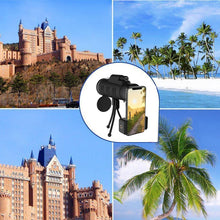 Load image into Gallery viewer, Lens for phone 40X60 Zoom for Smartphone Monocular Telescope Scope Camera Camping Hiking Fishing with Compass Phone Clip Tripod