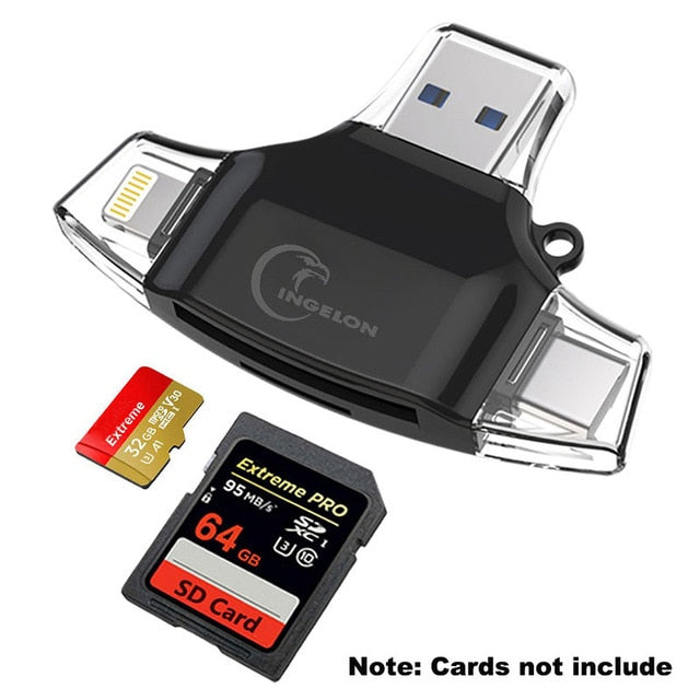 Ingelon Type C Micro SD Card Reader tipo C OTG USB C RS MMC Flash Memory idragon For iPhone iPad MacBook Adapter xqd SD Reader