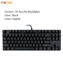 Load image into Gallery viewer, Metoo Gaming Mechanical Keyboard LED Backlit 87/104 keys Blue/Red Switch Anti-ghosting wired Keyboard Russian/English for gamers
